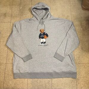 Ralph Lauren Gray Hoodie with Bear Motif